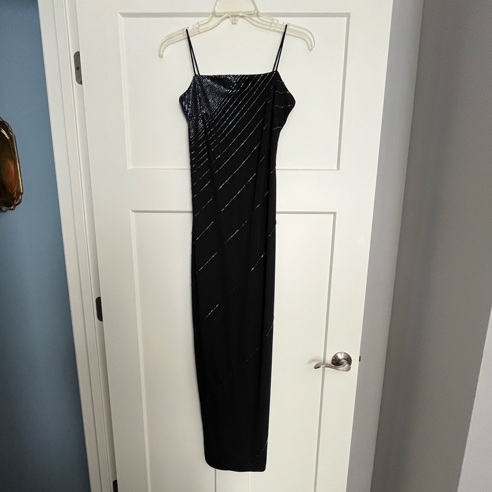 Black Beaded Evening Dress